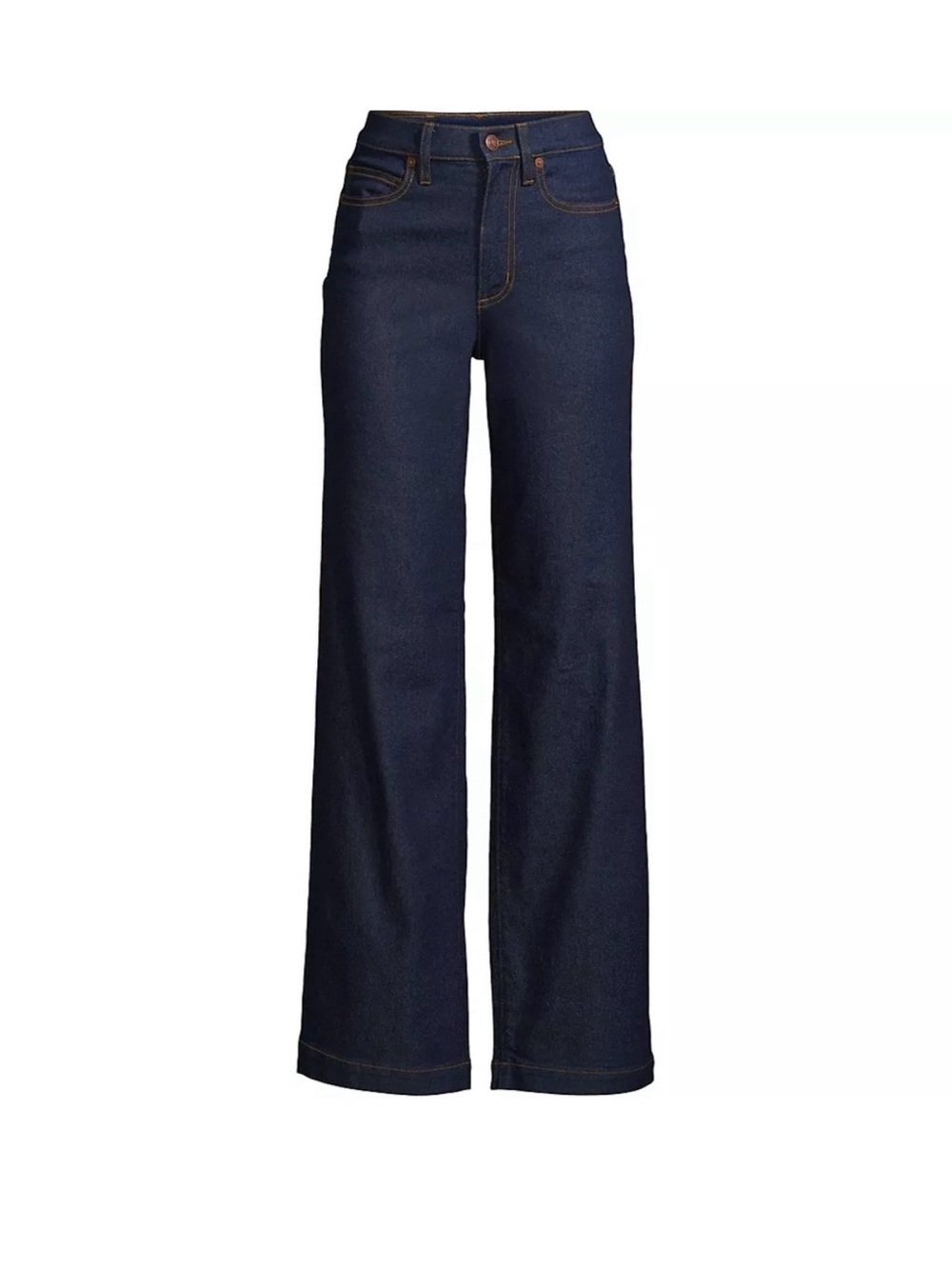 Lands End High-Rise Wide-Leg Women's Jeans in Dark Wash Indigo
